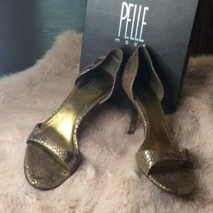 Pelle Moda Bronze Metallic Snake calf.